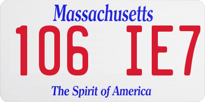 MA license plate 106IE7