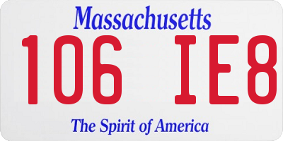 MA license plate 106IE8