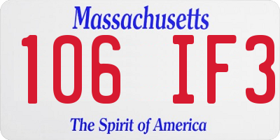MA license plate 106IF3
