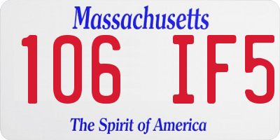 MA license plate 106IF5