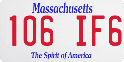 MA license plate 106IF6