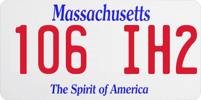 MA license plate 106IH2