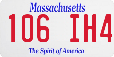 MA license plate 106IH4