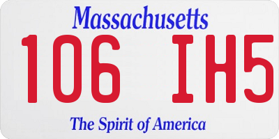 MA license plate 106IH5
