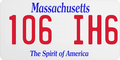 MA license plate 106IH6