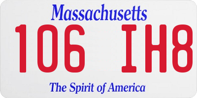 MA license plate 106IH8