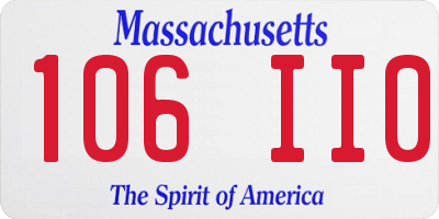 MA license plate 106II0