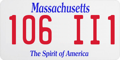 MA license plate 106II1