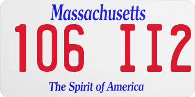 MA license plate 106II2