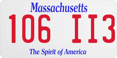 MA license plate 106II3