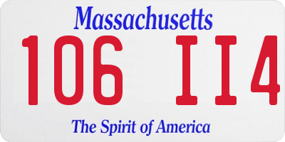 MA license plate 106II4