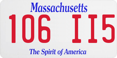 MA license plate 106II5