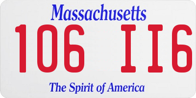 MA license plate 106II6