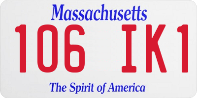 MA license plate 106IK1