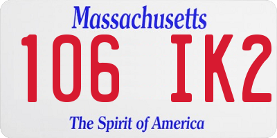 MA license plate 106IK2