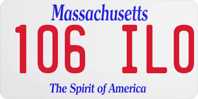MA license plate 106IL0