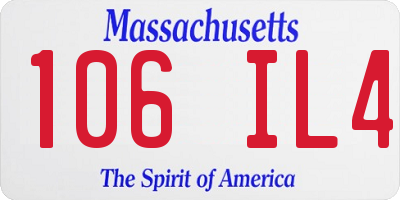 MA license plate 106IL4