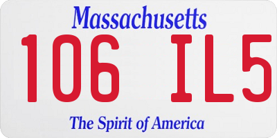MA license plate 106IL5