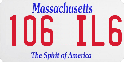 MA license plate 106IL6