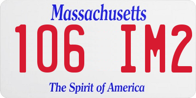 MA license plate 106IM2