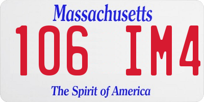 MA license plate 106IM4