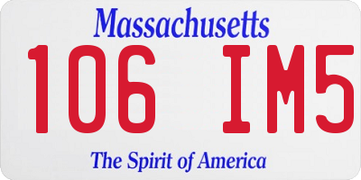 MA license plate 106IM5