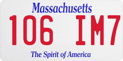 MA license plate 106IM7