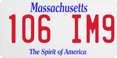MA license plate 106IM9