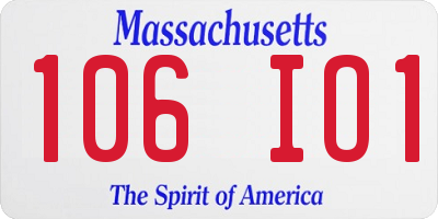 MA license plate 106IO1