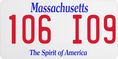 MA license plate 106IO9