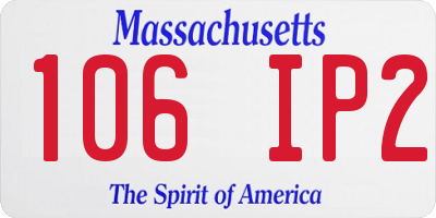 MA license plate 106IP2
