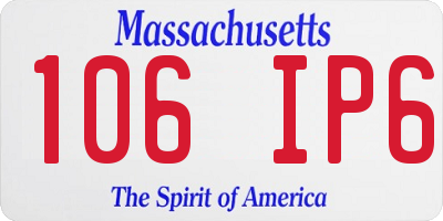 MA license plate 106IP6