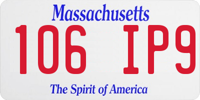 MA license plate 106IP9