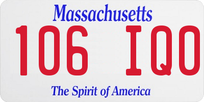MA license plate 106IQ0
