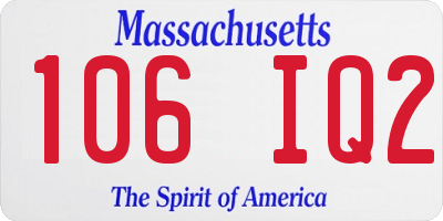 MA license plate 106IQ2