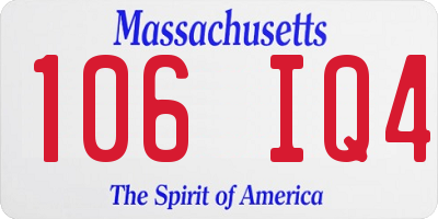 MA license plate 106IQ4