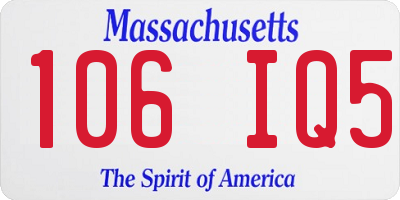 MA license plate 106IQ5
