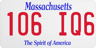 MA license plate 106IQ6
