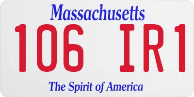 MA license plate 106IR1