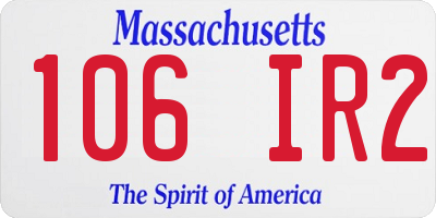 MA license plate 106IR2