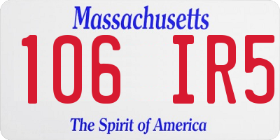 MA license plate 106IR5