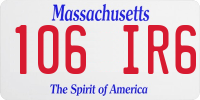 MA license plate 106IR6