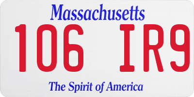 MA license plate 106IR9