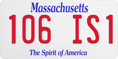 MA license plate 106IS1