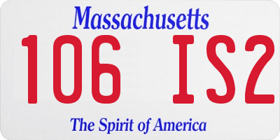 MA license plate 106IS2
