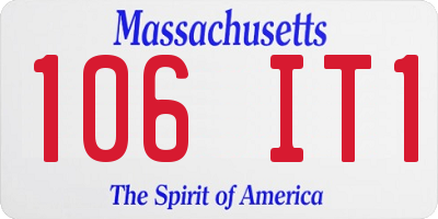 MA license plate 106IT1