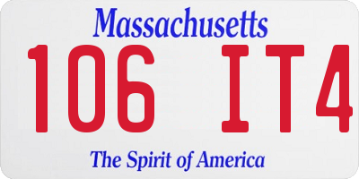 MA license plate 106IT4