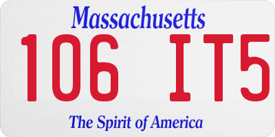 MA license plate 106IT5