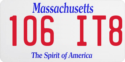 MA license plate 106IT8