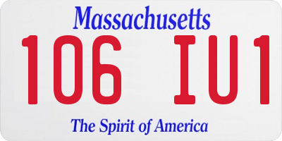 MA license plate 106IU1